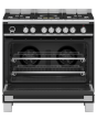 Fisher & Paykel 90cm Dual Fuel Cooker in Black Finish