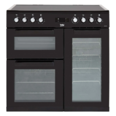 Beko KDVC90K 90cm Double Oven Range Cooker with 5 Zone Ceramic Hob - Black