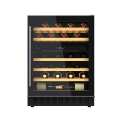 Hoover HWCB 60 UK/N 60 Cm Wine Cooler, 46 Bottles, Dual Zone, Black With Slim Stainless Steel Frame