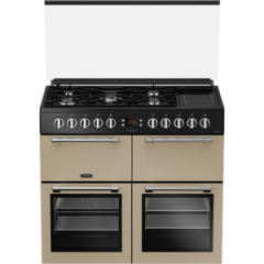 Leisure CC100F521C Cream Leisure 100Cm Dual Fuel Range Cooker With Glass Top Lid