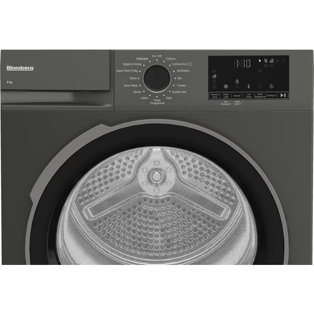 Blomberg LTA18321G 8kg Heat Pump Tumble Dryer - Graphite