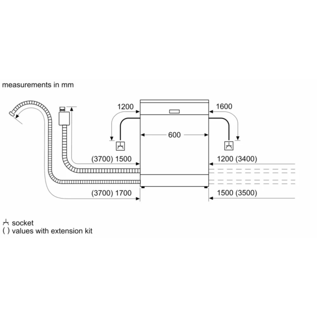 Bosch SMD8YCX03G 60cm WiFi Dishwasher 14 Place Settings