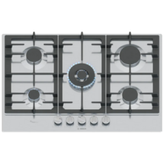 Bosch PCQ7A5I90 Series 6, Gas Hob, 75 Cm, Stainless Steel